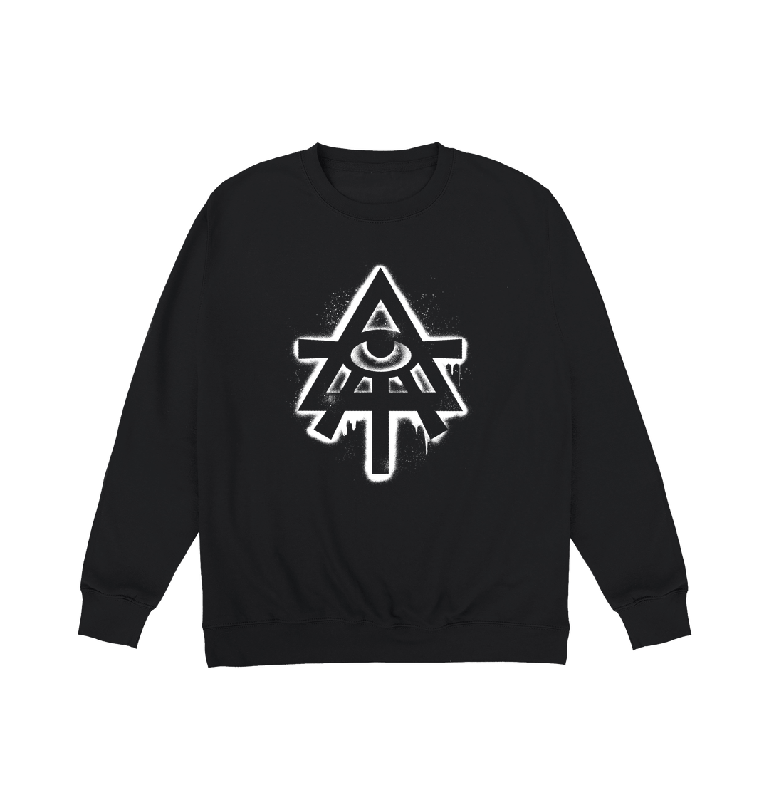 Deep Black Printed Sweater